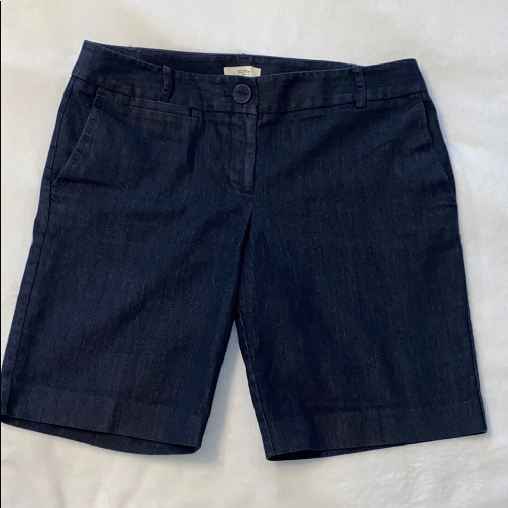 EUC Loft Dark Denim Bermuda Shorts